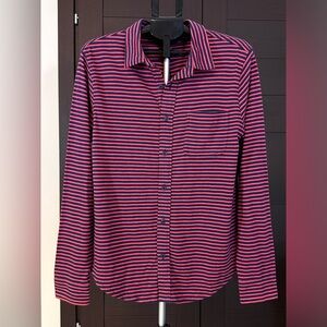 J. Crew Red and Blue Striped Casual Shirt